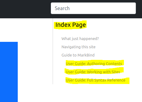Page navigation title and content after changes